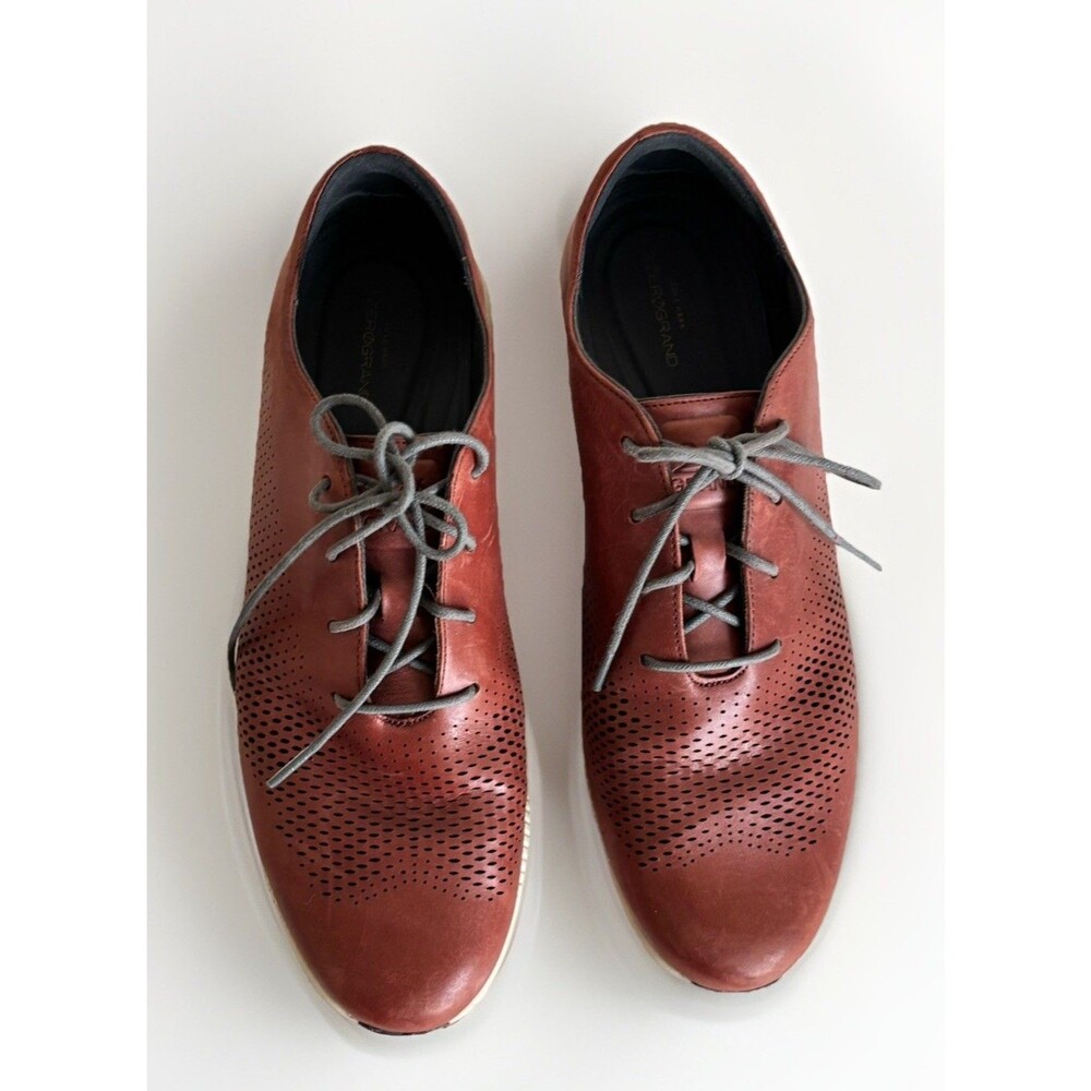 COLE HAAN Cognac 2.ZERØGRAND Laser Wingtip Oxford Sneakers – Size 8  – Lined